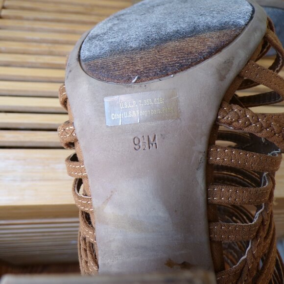 G by Guess Heels Leather Strappy Open Toe Shoes Women’s Size 9.5M - Picture 13 of 14